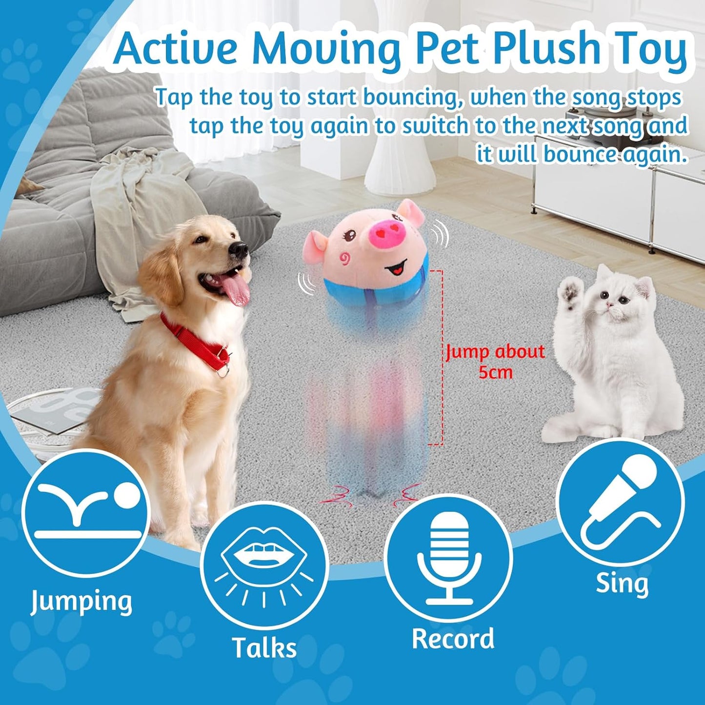 Interactive Bouncy Pet Ball — Self-Moving Electronic Dog Toy